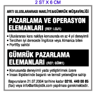 H�RR�YET GAZETES� �NSAN KAYNAKLARI ELEMAN �LANI; PAZARLAMA OPERASYON ELEMANLARI