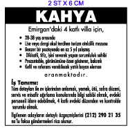 H�RR�YET GAZETES� �NSAN KAYNAKLARI ELEMAN �LANI; KAHYA