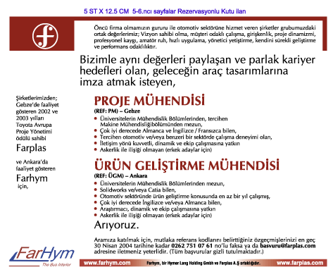 H�RR�YET �K �NSAN KAYNAKLARI ELEMAN �LANI; Farplas Farhym