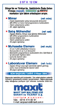 H�RR�YET �K �NSAN KAYNAKLARI ELEMAN �LANI; Maxit