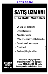 H�RR�YET GAZETES�NE �K ELEMAN �LANI; �NTERK�M SATI� UZMANI