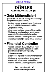 H�RR�YET GAZETES� �K ELEMAN �LANI; D�HLER GIDA M�HEND�S�