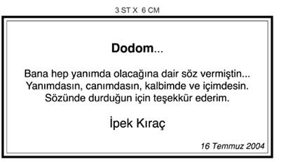 Anma ilan� H�rriyet Gazetesi -02