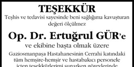 Doktora Teşekkür ilan örnek 2. sayfa
