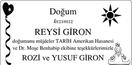 Doğum ve Doktora teşekkür 1. sayfa
